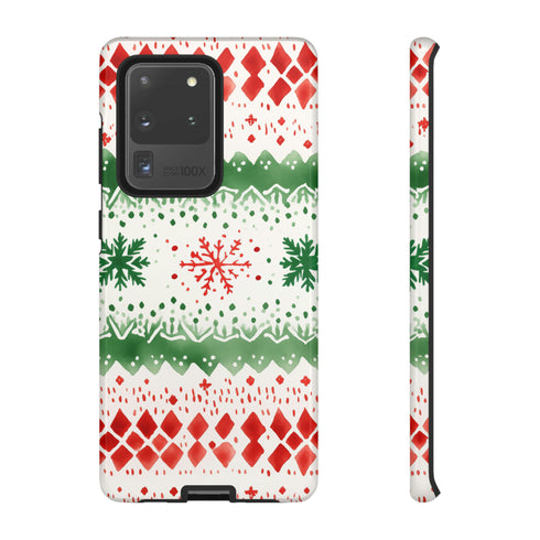 Watercolor Christmas Knitting - Impact Resistant Phone Case Samsung Galaxy S20 Ultra Glossy